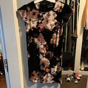 Cynthia Rowley Black Floral Velvet Dress size XS